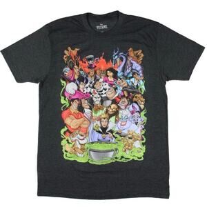 Disney All Villains Shirt Medium Dark Gray Big Graphic tee Print Short Sleeve